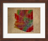Framed AZ Colorful Counties