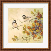 Framed 'Birds of Autumn I' border=