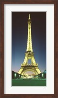 Framed Eiffel Tower illuminated at Night, Paris