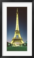 Framed Eiffel Tower illuminated at Night, Paris