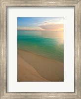 Framed Elevated View of Beach at Sunset, Great Exuma Island, Bahamas