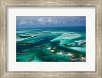 Framed Aerial View of Island in Caribbean Sea, Great Exuma Island, Bahamas