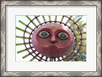 Framed Sun Mask during Summer Solstice Celebration in Santa Barbara, California