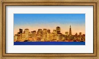 Framed Illuminated Cityscape at the Waterfront, San Francisco Bay, California