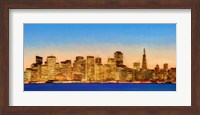 Framed Illuminated Cityscape at the Waterfront, San Francisco Bay, California