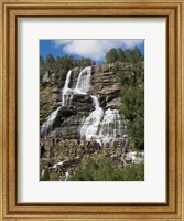 Framed Low angle view of Tvindefossen Waterfall, Voss, Norway