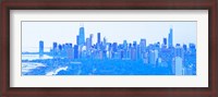Framed Skyline of Chicago in Blue