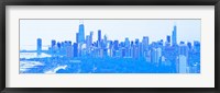 Framed Skyline of Chicago in Blue