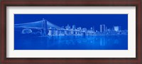 Framed Brooklyn Bridge in Blue