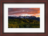 Framed Trees with Mountain Range at dusk, Aspen, Colorado