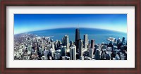 Framed Aerial view of Chicago, Cook County, Illinois