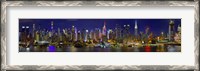 Framed Panoramic View of Manhattan Skyline at Night