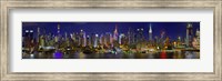Framed Panoramic View of Manhattan Skyline at Night