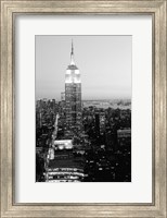 Framed Empire State Building at Sunset, (BW)