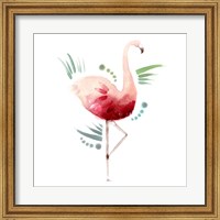 Framed Tropical Icons Flamingo