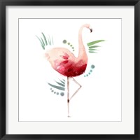 Framed Tropical Icons Flamingo