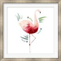 Framed Tropical Icons Flamingo