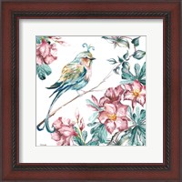 Framed Island Living Bird and Floral II