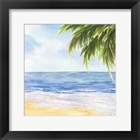 Framed Beach and Palm Fronds I
