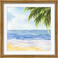 Framed Beach and Palm Fronds I