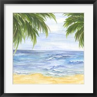 Framed Beach and Palm Fronds II