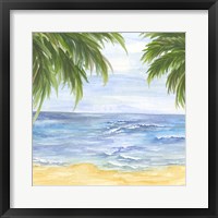 Beach and Palm Fronds II Framed Print