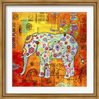 Framed Mosaic Elephant II