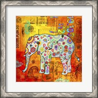 Framed Mosaic Elephant II