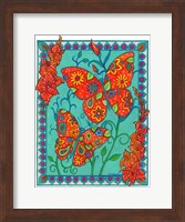 Framed Orange & Blue Butterflies