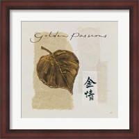 Framed Bronze Leaf III Golden Passions