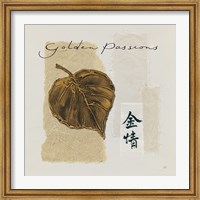 Framed Bronze Leaf III Golden Passions