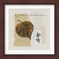 Framed 'Bronze Leaf III Golden Passions' border=