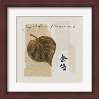 Framed Bronze Leaf III Golden Passions