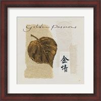 Framed 'Bronze Leaf III Golden Passions' border=