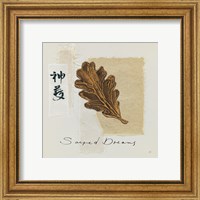 Framed 'Bronze Leaf II Sacred Dreams' border=