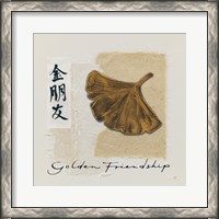 Framed Bronze Leaf I Golden Friendship