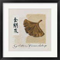Framed 'Bronze Leaf I Golden Friendship' border=