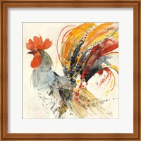 Framed 'Festive Rooster II' border=