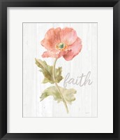 Garden Poppy on Wood Faith Framed Print