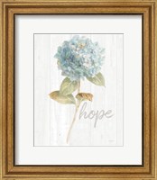 Framed 'Garden Hydrangea on Wood Hope' border=