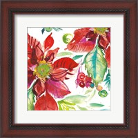 Framed 'Poinsettia Pretty II' border=