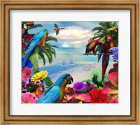 Framed Macaw Island