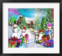 Framed Snow Family