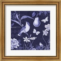 Framed 'Botanical Blue V' border=