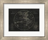 Framed Mappemonde Etching v2