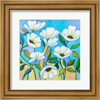 Framed White Poppies