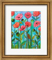 Framed Coral Poppies