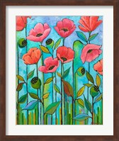 Framed Coral Poppies