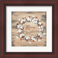 Framed Cotton Wreath Holiday