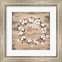 Framed Cotton Wreath Holiday
